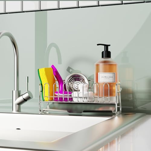 KABUM 304 Stainless Steel Sponge Holder for Kitchen Sink(8.27x2.95x3.43)