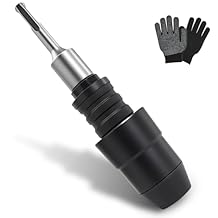 SDS-Plus to SDS-Max Adapter for Rotary Hammers, HYLEBOR 8-1/4 Inches Long Alloy Steel Adapter with Non-Slip Gloves, Compatible with SDS Max Bits, Enhanced Rotary Hammer Performance