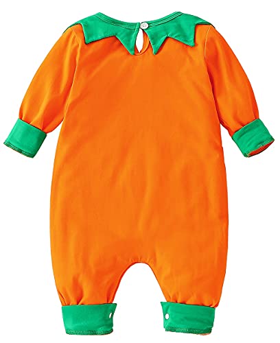 ROYLAMP Infant Baby Boys Girls Halloween Pumpkin Romper JackOLantern Orange Long Sleeve Outfi2
