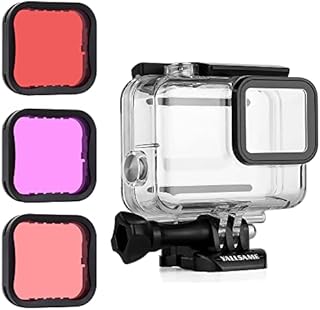 YALLSAME Waterproof Housing Case with Dive Filter for GoPro Hero 7 Silver/ White Action Camera 147ft Underwater Photography Protective Diving Accessories Kit for Go Pro 7 White Silver