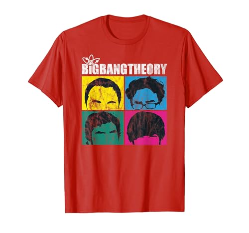 Image of The Big Bang Theory Faces T-Shirt, Men, Red, Medium