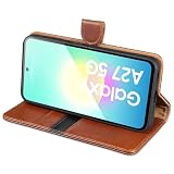 LENSUN Etui z prawdziwej skóry do Samsung Galaxy A27, ochrona RFID