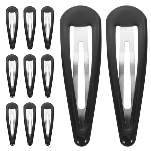 50 pinzas de pelo negras de metal con broches a presión de diseño clásico