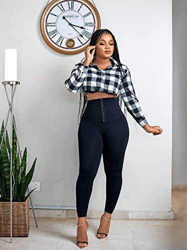 Yofit Super High Waist Corset Leggings For Women Shaper Leggings With Waist Trainer Compression Yoga Pants Black Xl #TOP3