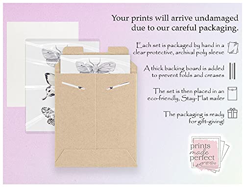 Miniatura 3 de Butterfly Wall Art - Black & White Butterflies Decor - Watercolor Art Print - 11x14  Unframed Poster