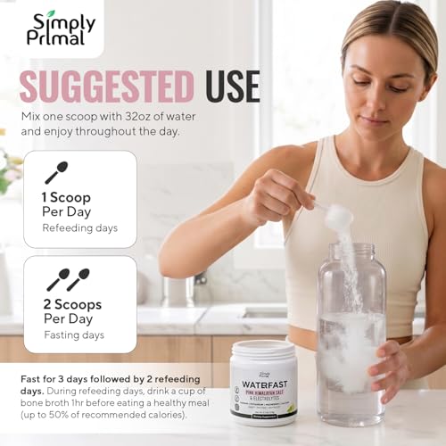 Simply Primal WATERFAST Keto Electrolyte Powder for Fasting and Hydration - Lemon Lime Flavor | Pink Himalayan Salt (Sodium), Potassium, Magnesium, Calcium | Sugar Free, Gluten Free, Soy Free - Thumbnail 7
