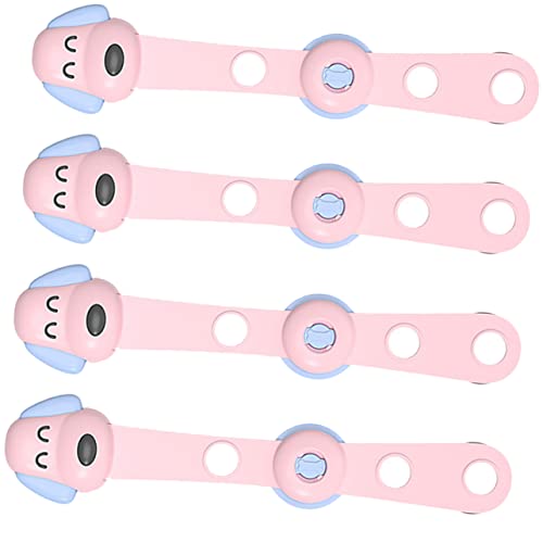 COOPHYA 4個粘着式キャビネットロック 引き出しロック 子供用 ストラップ ベビーセーフティ 食器棚 冷蔵庫 オーブン対応 家用 グッズ
