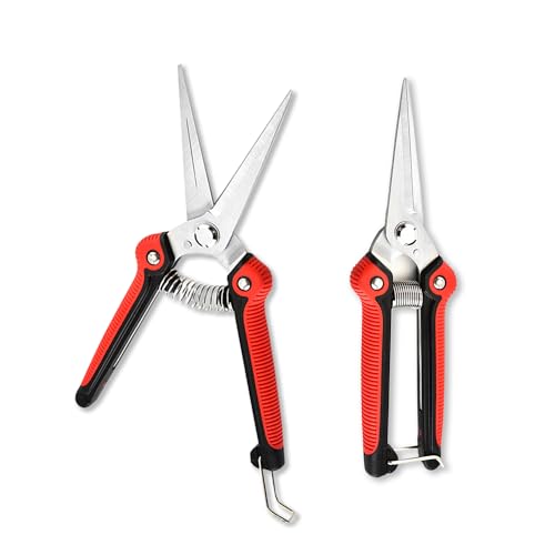 LEVADA PLUS Garden Scissors Stainless Steel Pruning Shears, Premium Heavy Duty Ultra Sharp Multi-purpose, Hand Pruning Scissors, Snip Leaf Trimmer, Branch Clippers, with Handle for Garden (Style 2)
