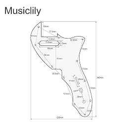 Musiclily Pro 11 Trous Pickguard pour Guitare électrique USA Fender 69 Tele Thinline Style, 4 plis Black Pearl - Les Beatles, Paul McCartney, John Lennon, RIngo Starr, George Harrison Musiclily Pro 11 Trous Pickguard pour Guitare électrique USA Fender 69 Tele Thinline Style, 4 plis Black Pearl – Image 2
