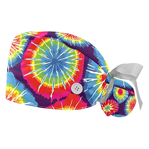 Chapeaux de travail pour hommes et femmes JDEZ bonnet Tie Dye