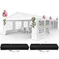 Quictent 16x32ft Party Tent Heavy Duty Outdoor Gazebo White Wedding Tent Canopy Event Shelter Carport with Removable Sidewalls& Carry Bags