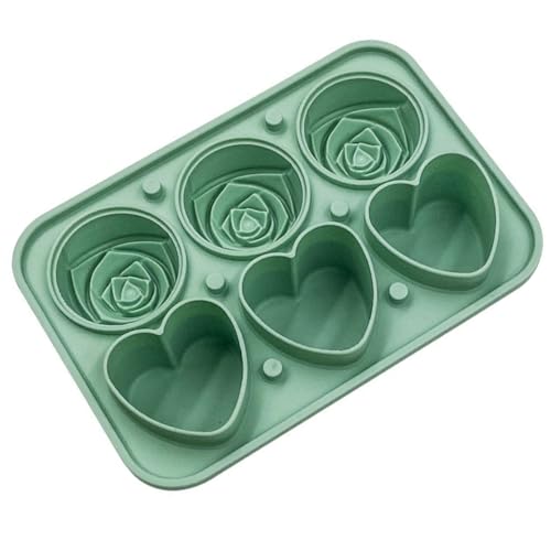 Molde de hielo de silicona con formas de rosa y corazón miniatura 1