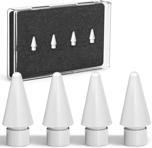 Inesore 4 puntas para Apple Pencil, puntas de tacto original para Apple Pencil Pro/USB-C/2ª generación/1ª generación, punta de lápiz capacitivo para iPad Pencil