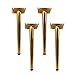 Lot de 4 Pieds de Meubles Acier Inoxydable Dorée Tube Droit en Métal Meubles Jambes Pattes de Meuble pour les Armoires,Meubles TV,Tiroirs,Table de Chevet,Canapé,Lit Mobilier Remplacement(10cm)