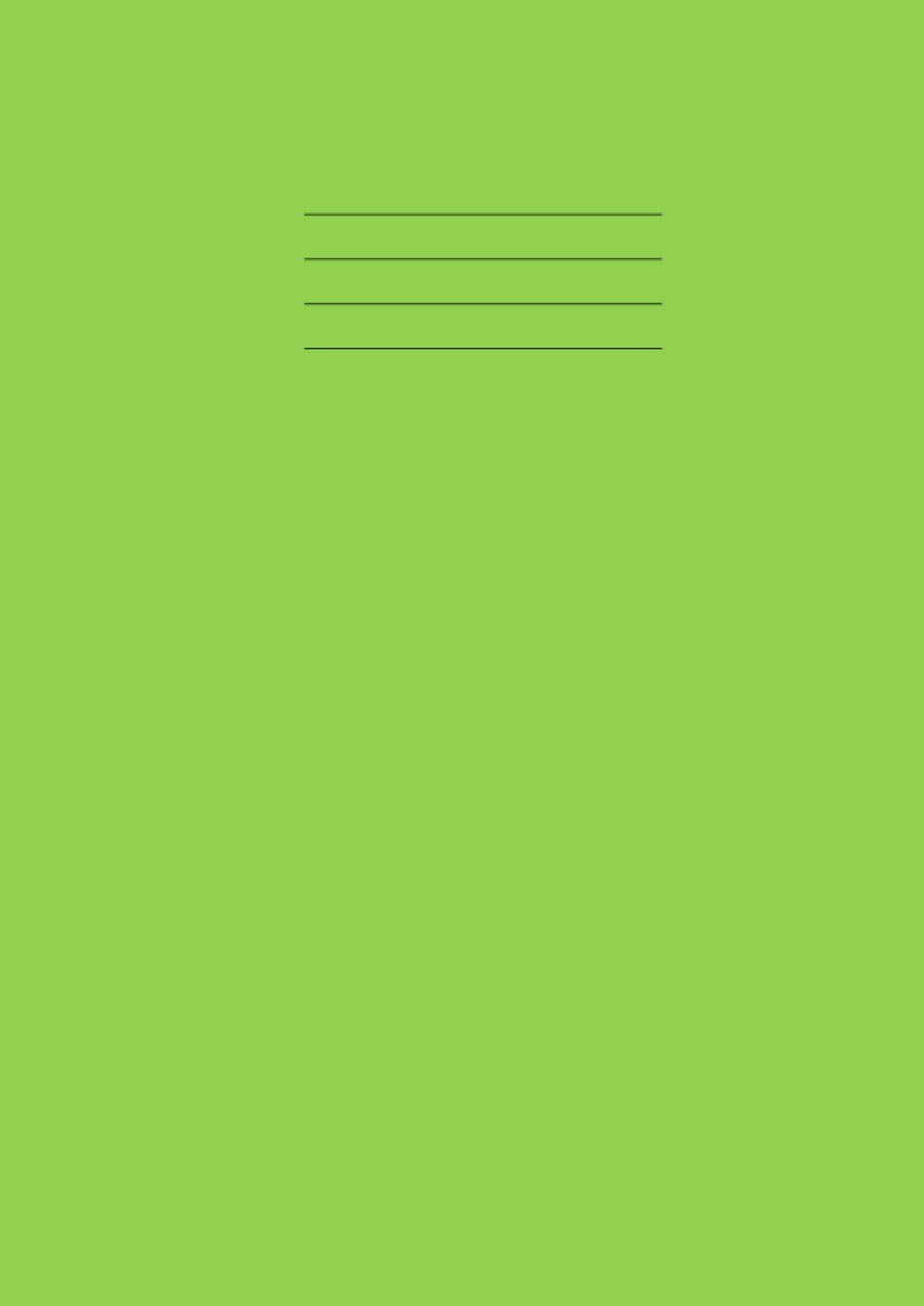 A4 Exercise Book: 100 Pages 90gsm, 8mm line ruled with margin notebook for Schools,Office and Homes - Light green