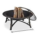 XXL: Große Feuerschüssel H x D: ca. 52 x 90 cm - Ohne Deckel H: ca. 35 cm - Lieferung inkl. Schürhaken