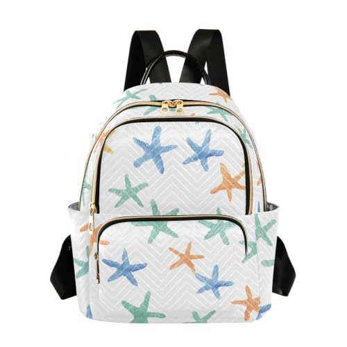 Sac à dos femme blanc motif étoile de mer blanche taille M tendance