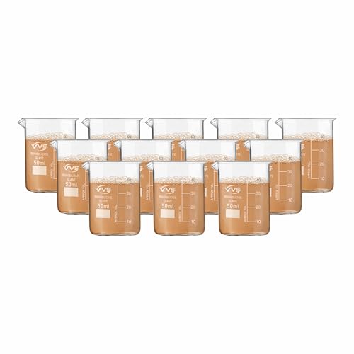 Image of VVS Borosilicate Glass Beaker 50ml pack of 12 of For School College, Lab Laboratry and professional use
