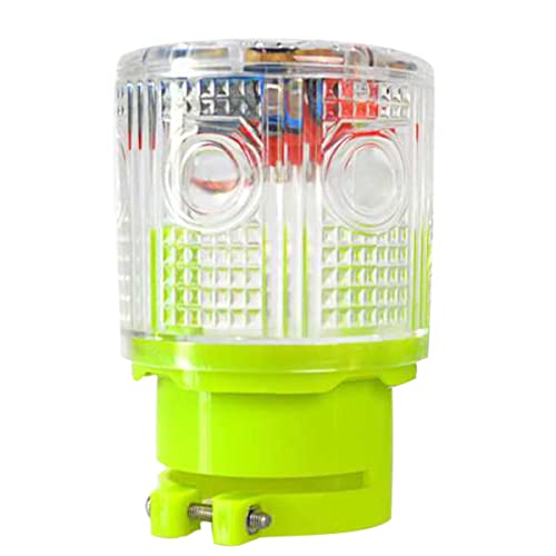 LEDHOLYT Solar Strobe Warning Light, Super Bright Solar Emergency Strobe Warning Light, Flashing Barricade Safety Road Construction Traffic Flashing IP48 Waterproof (White)