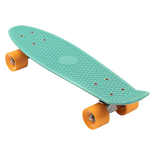 Retrospec Quip Mini Cruiser Skateboard 22.5" And 27" Classic Retro Plastic Cruiser Complete Skateboard With Abec 7 Bearings And Pu Wheels Compact Board With Grippy, Molded Waffle Deck #TOP2
