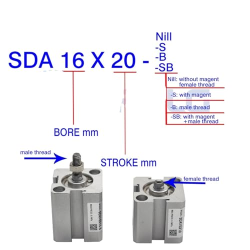 Cylindre pneumatique double effet étanchéité renforcée course 30mm - 3