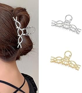 مشابك ذهبية للشعر 4 قطع - قرش الأناقة. مصنوعة من مواد عالية الجودة، توفر ثباتًا طوال اليوم. لتسريحات راقية ومظهر ساحر. احصلي عليها الآن!|من عام