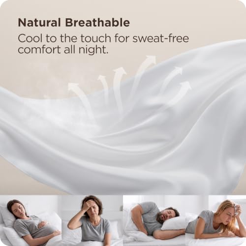 Image of Bedsure PureWoven Full Size Fitted Sheet, 100% Rayon Derived from Bamboo