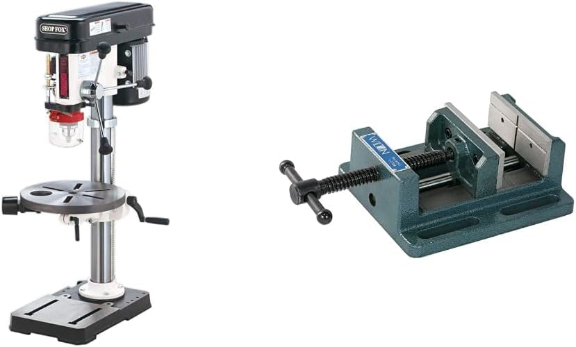 Shop Fox W1668 3/4-HP 13-Inch Bench-Top Drill Press/Spindle Sander & Wilton 4" Low-Profile Drill Press Vise, 4" Jaw Opening, 1-1/2" Jaw Depth (Model LP4)