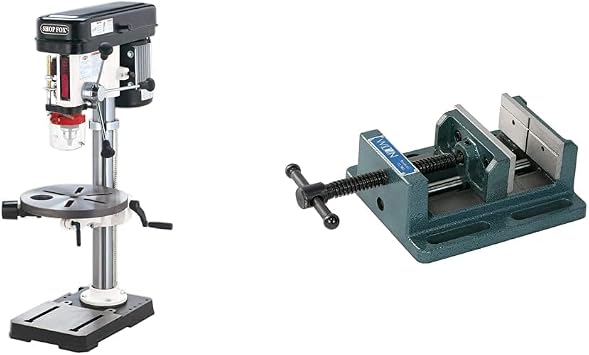 Shop Fox W1668 3/4-HP 13-Inch Bench-Top Drill Press/Spindle Sander & Wilton 4" Low-Profile Drill Press Vise, 4" Jaw Opening, 1-1/2" Jaw Depth Model LP4