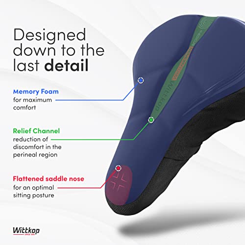 image for WITTKOP Bike Seat Cushion Made of Comfy Memory Foam I Bike seat Cover 