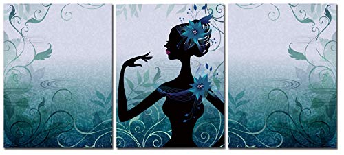 CUFUN Art - Lienzo de flores azules y belleza para el hogar y la oficina, 30 x 40 x 3 piezas