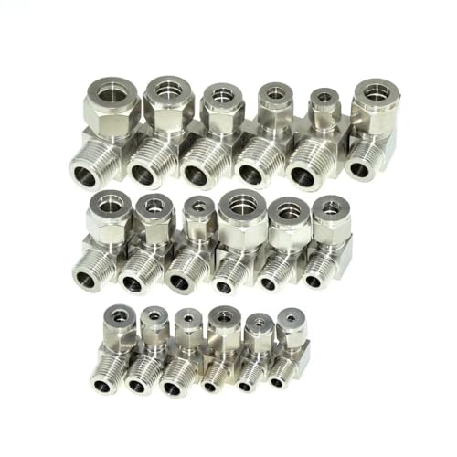UQWXOUGFO SS 304 Ferrule Compression Pipe Fitting Connector 1/8 1/4 3/8 1/2 NPT PT Thread 6 8 10 12mm 1/4 1/2 Tube Stainless Steel Adapter(PC-NPT,10MM OD Tube_1I8 Thread)