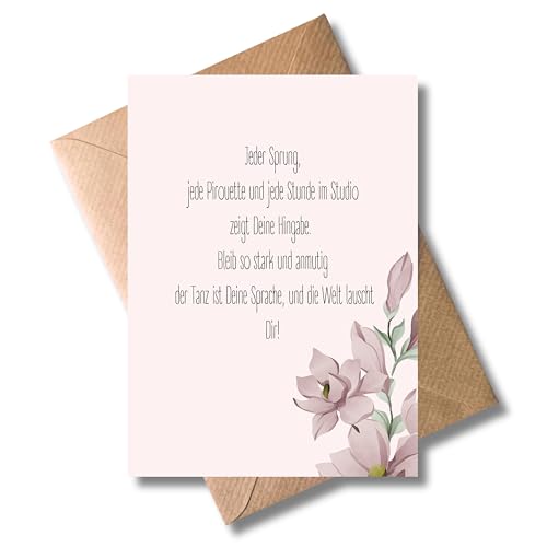 WBdesignz Grußkarte für Tänzerinnen und Tänzer mit Umschlag- Ballerina Tanz Ermutigung Wertschätzung Motivation Anerkennung Bewegung (DIN A6)