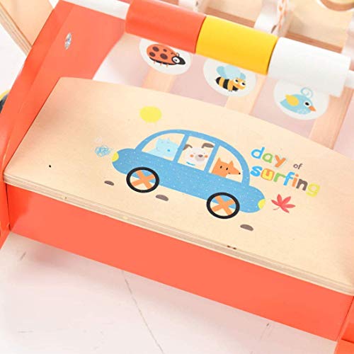 Labebe-Baby Push And Pull Toy, Infant Multi-Activity Learning Walker, Sit To Stand Wooden Walker For Children 1 Year Old And Up, Toddler Red Push Walking Cart With Wheels For Boys & Girls #TOP5
