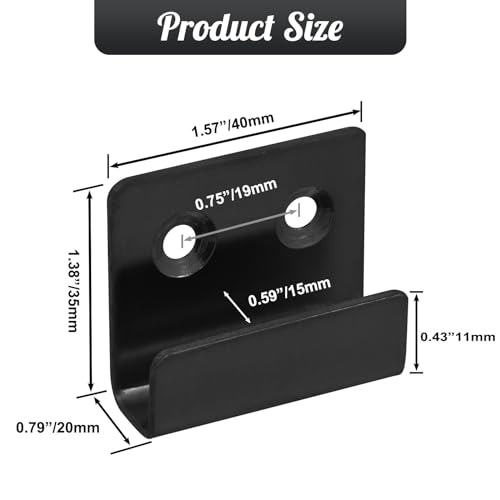 Image of 10 Pcs Wall Hanger, Stainless Steel Wall Mount Brackets Hook Wall Tile Bracket , Heavy Duty Wall Hanger Brackets Wall Tile Hanger for Picture Frame, Mirrors, Tile Display (Black, Medium)