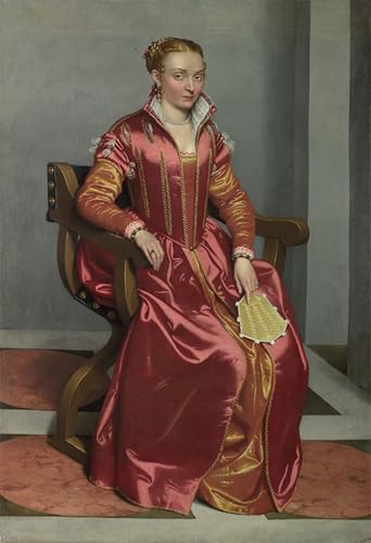 Tableau Portrait de dame par Battista Moroni pour sublimer votre salon contemporain