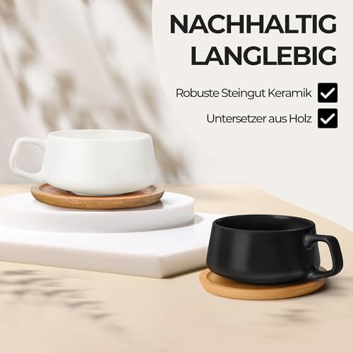 Cappuccino Tassen Miamio – 4 Stück 320 ml Kaffeetassen Set