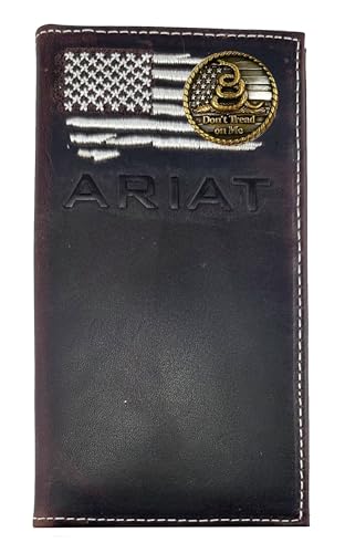 Custom U. S. Don't Tread On Me ARIAT Ghost Flag Long Rodeo Leather Wallet