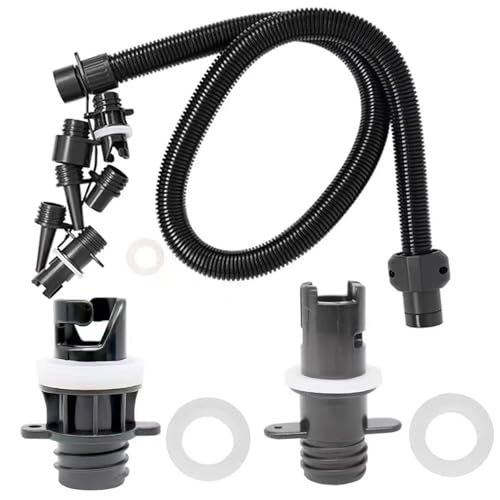 Paddle Board Pump Adapter Set, Practical Paddle Board Accessories, 1 Pump Hose 6 Air Nozzles, for Inflatable Boats, Rafts, Kayak, Floats