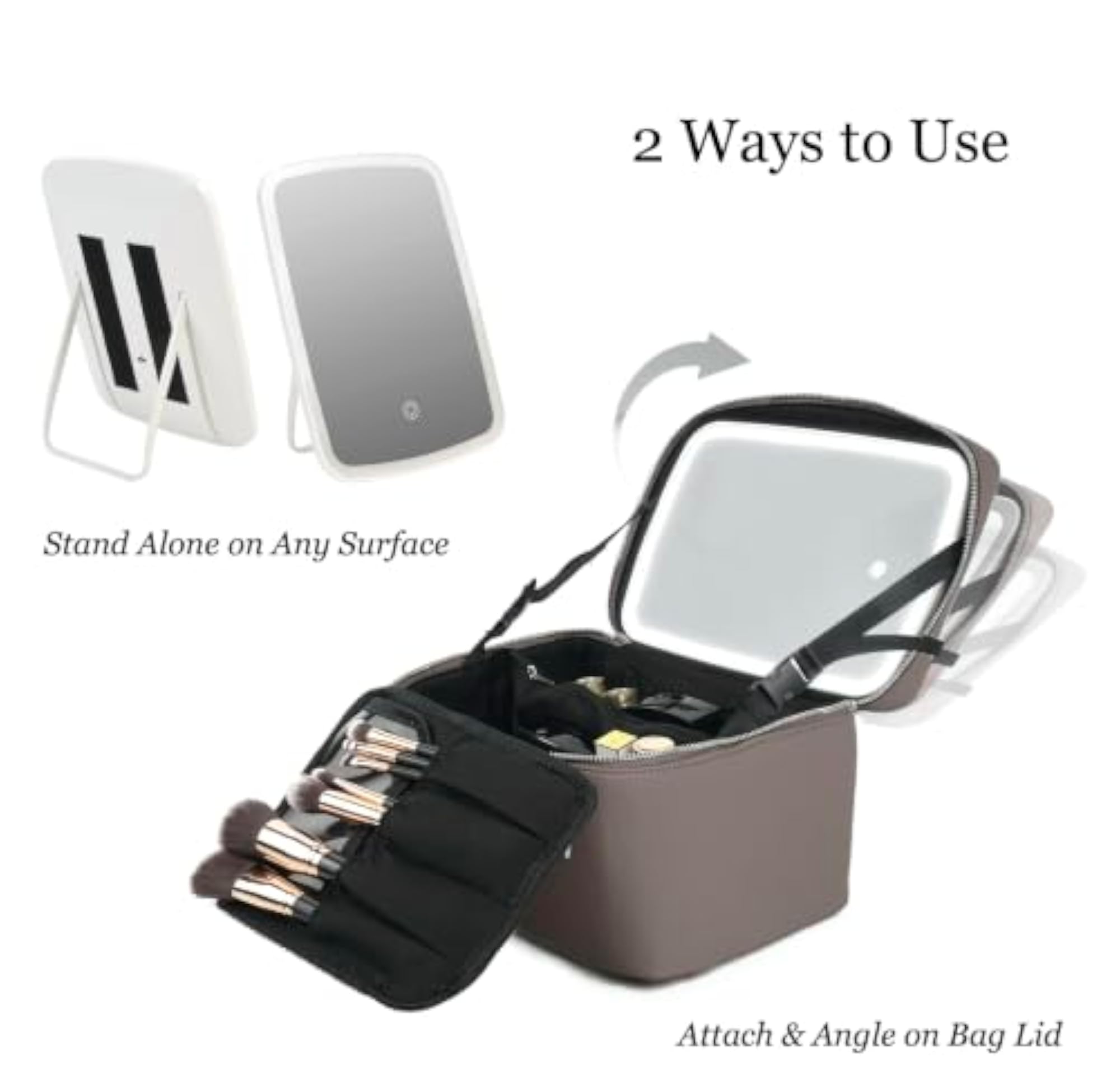 Large Makeup Case with LED Mirror