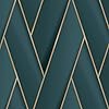 Debona Armando Herringbone Geometric Metallic Vinyl Wallpaper Teal Green/Gold 2122 #1