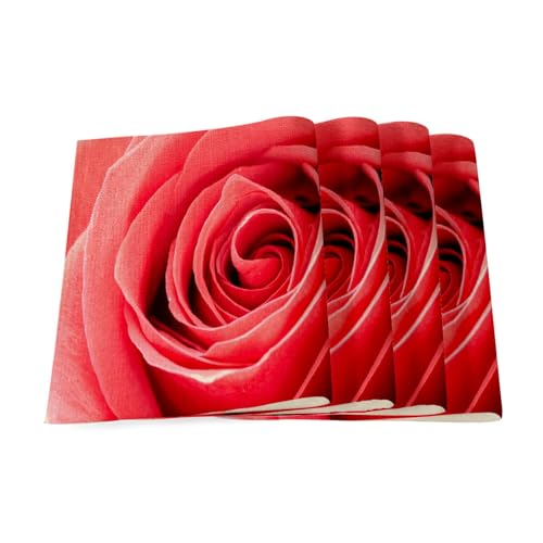 Sets de table lin fleurs macro rose pour une décoration de table romantique