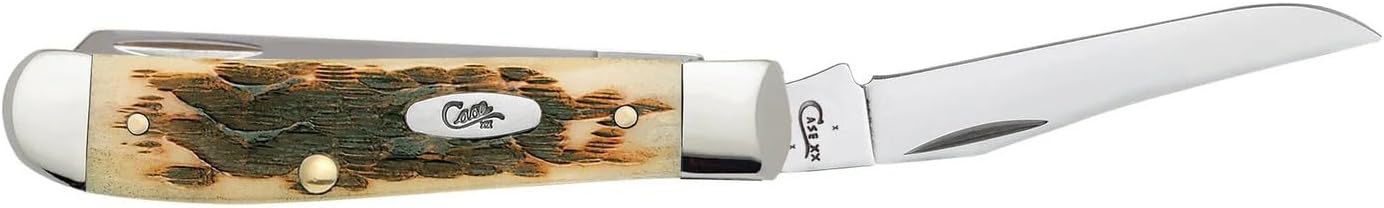 Case XX WR Pocket Knife Amber Bone Mini Trapper Item #013 - (6207 SS) - Length Closed: 3 1/2 Inches …