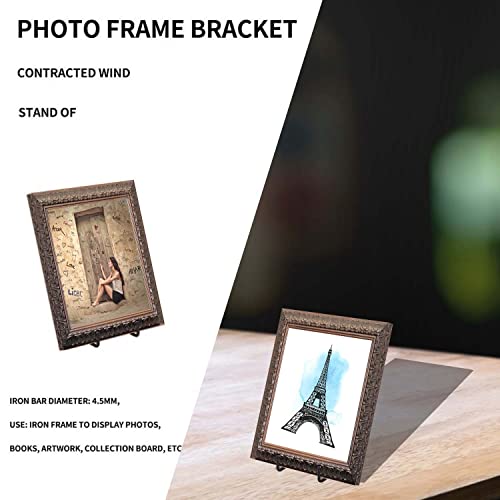 4 Pack 6-Inch Display Stands Book Easels Plate Stands-Vinyl Table Top Display+Metal Frame Holders Decorative Plate For Book , Picture,Tabletop Art,Photo ,Platter,（Black） #TOP4