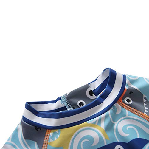 Baby Boys Kids Swimsuit One Piece Toddlers Zipper Bathing Suit Swimwear with Hat Rash Guard Surfing Suit UPF 50+ (Shark, 0-3 Months)