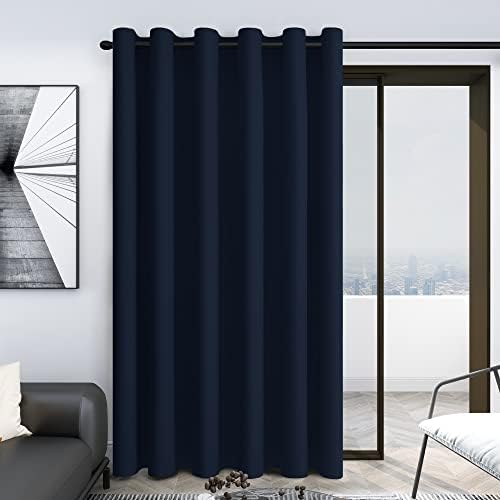 Deconovo Hotel Privacy Curtains for Room Divider - 80 Inch Wide Window Drapes for Patio Door, Living Room Curtains 84 Inches Long (80W x 84L Inch, Navy Blue, Pack of 1)