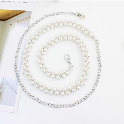 Pearl Belts for Formal Women Dress Pearl Waist Chain for Women Layered Waist Chain Belt Handmade Pearl Body Chain Charm Bridal Dresses Belt Adjustable Accessory for womenFashion Jewelry Gifts 5