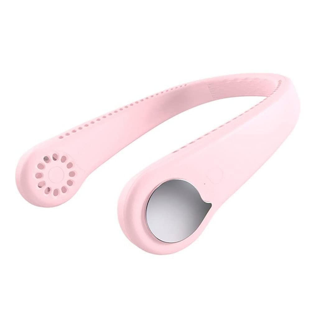 Ventilateur portable de cou personnel rose pour sport et camping