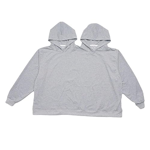 Funny Couple Hooded Sweatshirt Two Person Hoodie Couple Sweaters Long Sleeve Fall Hooded Pullover Tops for TwoPeople Wearing