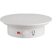 Rotating Display, Turntable, Rotating Display Stand 15kg Load 20cm Collectibles Base, 360 Degree for Live Video Model Cake, Low Noise for Photography, JewelryWhite_25CM